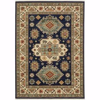 Oriental Weavers L532B6240340ST 7 ft. 10 in. x 10 ft. 10 in. Lilihan 532B6 Rectangle Traditional Area Rug, Navy