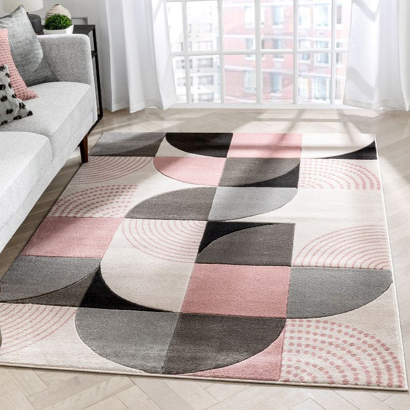 Well Woven Maggie Modern Geometric Dots Boxes Area Rug, 3 of 10
