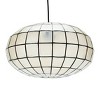Storied Home Oblong Capiz Ceiling Light White and Black: ETL & UL Listed, Iron Body, Oval Shade, 60W, Modern Pendant - 3 of 4