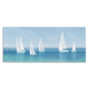 Stupell Industries White Sail Boats Across Coast, 30" x 13" - 1 of 4
