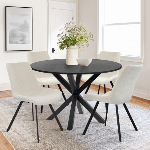 Round black discount kitchen table set