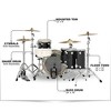 DW SSC Collector's Series 4-Piece FinishPly Shell Pack With 24" Bass Drum With Satin Chrome Hardware Black Ice - 2 of 4