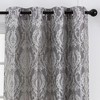 Chanasya 2pk Damask Pattern Jacquard Room Darkening Window Curtain Panels - Set of 2 - 4 of 4
