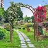 VINGLI Wooden Garden Arbor, Wedding Arch, 7ft Arch Backdrop Stand for Ceremony, Wood Trellis for Garden Backyard, Lawn - 2 of 4