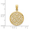 Black Bow Jewelry 14k Yellow Gold Filigree Scroll Circle Pendant, 16mm (5/8 inch) - 4 of 4
