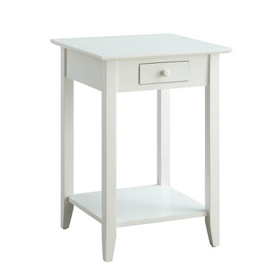 American Heritage End Table with Drawer/Shelf White - Breighton Home