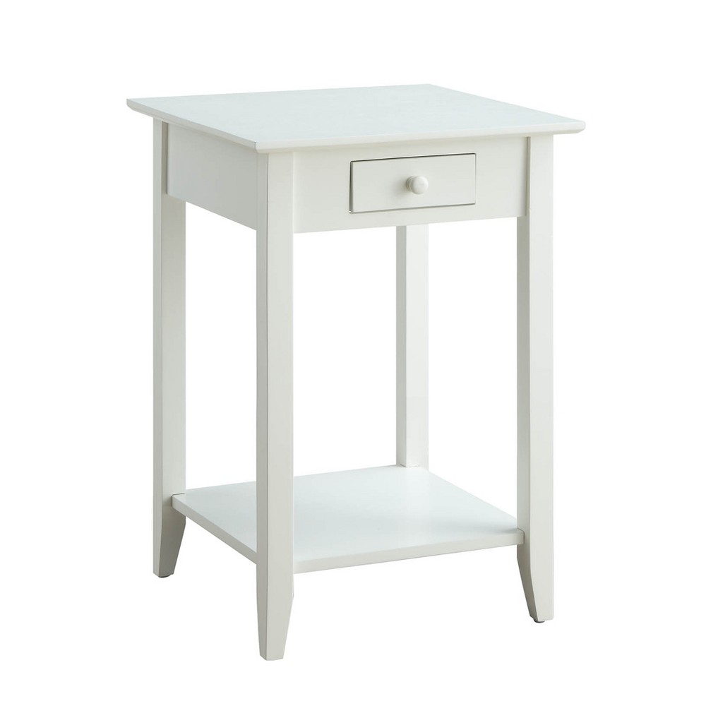 Photos - Coffee Table American Heritage End Table with Drawer Shelf White - Breighton Home