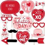 Big Dot of Happiness Happy Valentine's Day - Valentine Hearts Party Photo Booth Props Kit - 20 Count