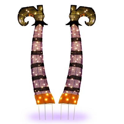 FURNIinspire Decorative Holiday Scene Props Witch Legs Outdoor Halloween Decoration Atmosphere Maker for Lawn Party, Multicolored, 6"*12.99"*48"