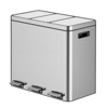 Dual Compartment Step Trash Can - 8 Gal/30L Stainless Steel w/ Soft-Close Lid | Recycling & Waste Sorting w/ Removable Bins for Kitchen/Office - 4 of 4
