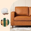 Acekool 85" Mid-Century Modern Faux Leather Sofa, 3-Seat Couch with Deep Seats, High-Density Foam, Wood Legs, Tan, for Living Room or Office - 4 of 4