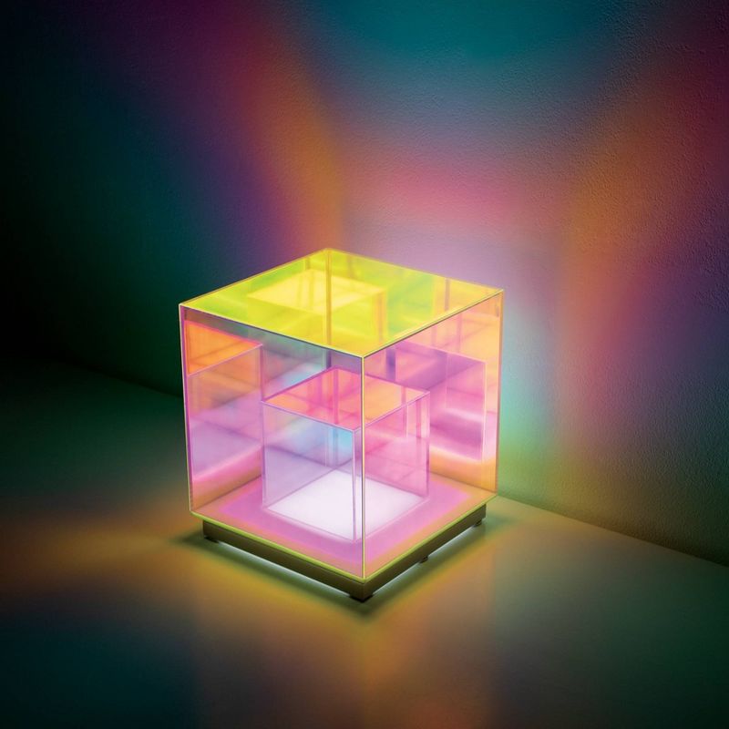 Teen Iridescent Acrylic LED Cube Novelty Table Lamp - West &#38; Arrow, 1 of 5
