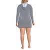Lands' End Women's Cotton Jersey Long Sleeve Hooded Swim Cover-up Dress - 2 of 3