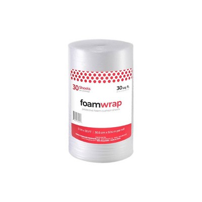 Natural Home Small Foam Wrap: Plastic Packaging Wrap for Moving & Packing Supplies, 30" x 12", 0.5 lb