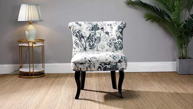 Side Accent Upholstered Velvet Tufted Chair with with Elegant pattern  | Karat Home, 2 of 11, play video