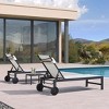 PURPLE LEAF Outdoor Lounge Chair Set Aluminum Patio Chaise Lounger with Side Table and Pillow for Outside Pool Beach Sunbathing Tanning Recliner - 2 of 4