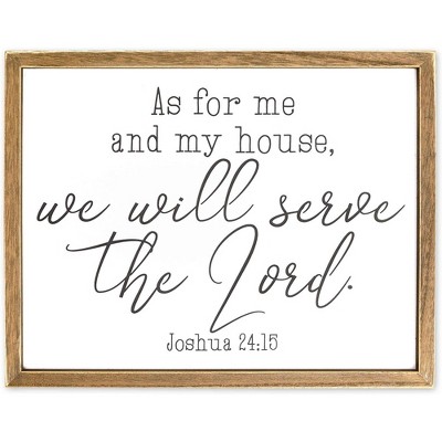 Faithful Finds Home Decor Saying, Joshua 24:15 Framed Religious Wall Art (11.75 x 15 In)