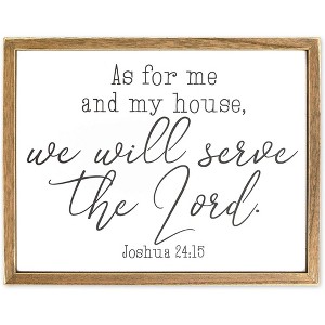 Faithful Finds Home Decor Saying, Joshua 24:15 Framed Religious Wall Art (11.75 x 15 In) - 1 of 4