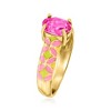 Ross-Simons 1.20 Carat Pink Topaz Ring With Pink and Green Enamel in 18kt Gold Over Sterling Size 7 - 3 of 4