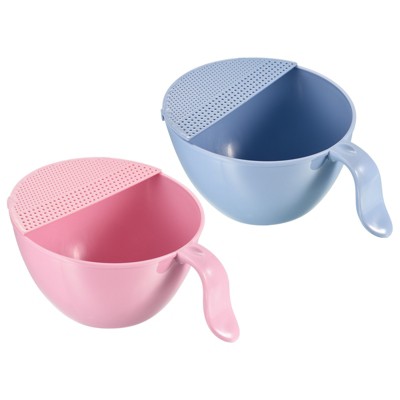 Rice Wash Sieve Plastic Pink Rice Washer Strainer Multipurpose Drain Basket  For Vegetable Fruit