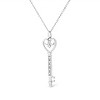 Haus of Brilliance Silver Pave and Bezel-Set Diamond Accent Key Heart and Lock Pendant Necklace - 3 of 4