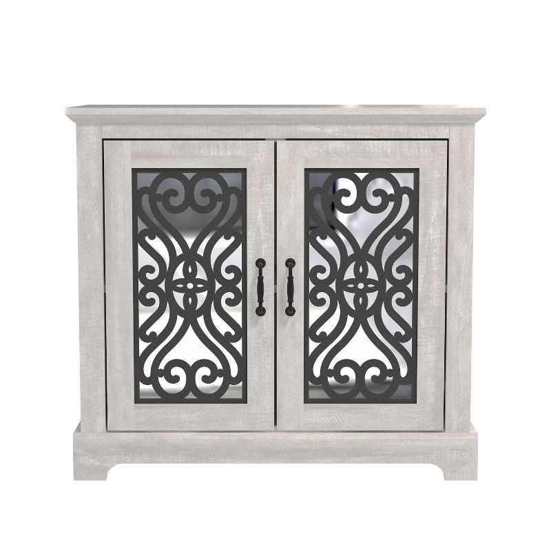 Galano Calidia Accent Cabinet with 2 Doors in Knotty Oak, Dusty Gray Oak, 2 of 14