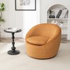 31'' Teddy Fabric Barrel Swivel Accent Chair with Metal Base, Plush Cushion and Rounded Back for Living Room - 3 of 4