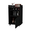 NicBex Mobile Kitchen Island Cart Morden Kitchen Carts on Wheels with Storage, 1 Cabinet Door and 4 Bottle Rack for Kitchen - 3 of 4