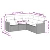 vidaXL 5 Piece Patio Sofa Set with Cushions Black Poly Rattan - Black and Cream Without Table - 3 of 4