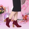 Allegra K Women's Round Toe Buckle Chunky Heel Ankle Booties - 2 of 4