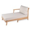 101" Modern Patio Sofa Set with Acacia Wood Frame and Beige Cushions, Outdoor Loveseat and Chaise Lounge -3irtyhousy - 3 of 4