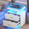 Fredees Nightstand with USB/Wireless Charging Station, Modern Bedside Table with Auto-Sensing RGB Lights - 4 of 4