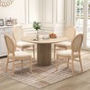 Tangkula Dining Chairs Set of 4 French Style Kitchen Chair w/ Hand-Woven Rattan Backrest - 2 of 4