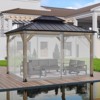 Aoodor Universal 12 x 14 ft. Gazebo Replacement Mosquito Netting Screen 4-Panel Sidewalls with Double Zipper  (Only Netting) - 2 of 4