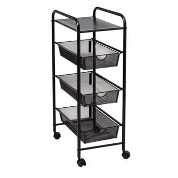 Rolling 3 Drawer Cart - Fabric Bin Storage Cart With Wheels And Metal Frame  – Closet Drawers For Clothes, Home, Or Office By Lavish Home (gray) : Target