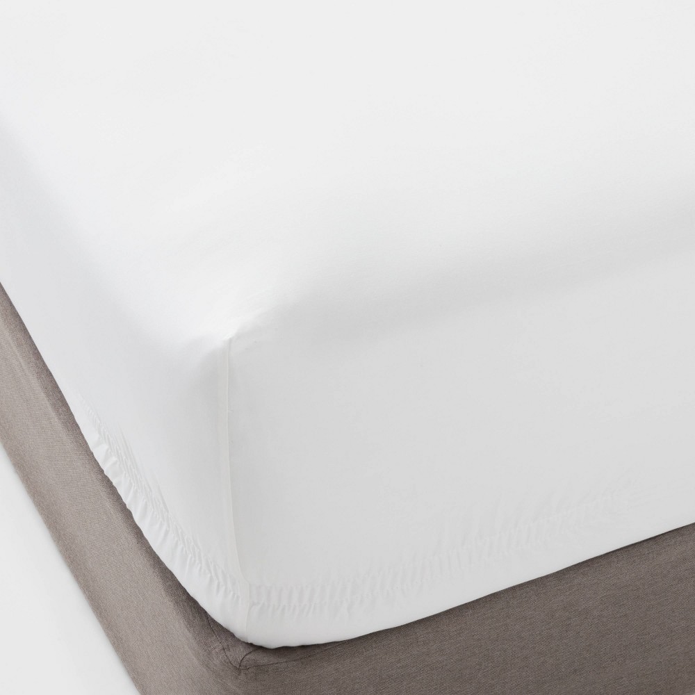 Photos - Bed Linen Twin/Twin XL 400 Thread Count Performance Fitted Sheet White - Threshold™