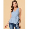 Allegra K Women's Summer Sleeveless V Neckline Wrap Tie Waist Tops - 3 of 4