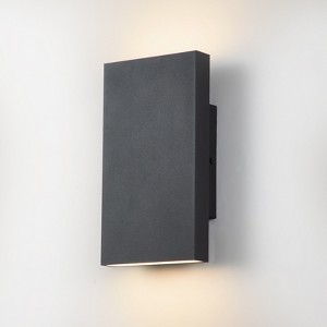 LLHZSY 2-Light Matte Black Dimmable Outdoor LED Wall Light Fixture Sconce - 10 1/16"-3000K/4500K/6000K - 1 of 4