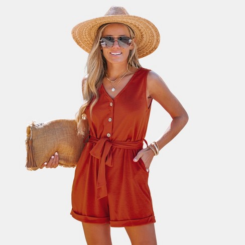 Burnt orange sales jumpsuit target