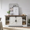 TV Stand with Fireplace for 65+ Inch TV, Farmhouse Entertainment Center with 18" Fireplace & Sliding Door, Wood TV Consoles for Living Room - 2 of 4