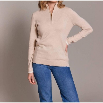 Women's Tee Time Half Zip Pullover - Alashan Cashmere