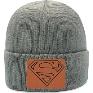 Beanie for Kids and Adults Winter Hat – Beanie with Superman Leather Patch Licensed (One Size) - 1 of 4