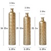 Angel Sar 3-Piece Gold Fish Scale Metal Vase Set, Tall Textured Floor Vases with Sculptural Relief, 34.25" 29.33" 25.2" H Glam Home Decor - 3 of 4