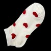 Heart Patterned Ankle Socks from the Sock Panda (Women's Sizes, Adult Medium) - White and Red - 3 of 3