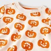 Baby 2pc Halloween Pumpkin French Terry Sweatshirt & Jogger Pants Set - Cat & Jack™ Cream - 3 of 4
