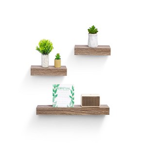 ChicFurnit Wall Shelf Set Floating Wood Shelves Invisible Brackets Hanging Shelf for Books Storage for Indoor Living Room, Maple, 23.62"*3.94"*1.57" - 1 of 4