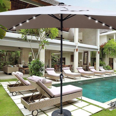 VisioGear Patio Umbrellas, Outdoor Umbrella with Crank and Push Button Tilt for Garden Backyard Pool Swimming Pool, 71.65*5.51*5.51