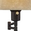 Regency Hill Traditional Desk Table Lamp Swing Arm with Hotel Style USB Charging Port 21.75" High Bronze Metal Faux Leather Bell Shade for Bedroom - 3 of 4