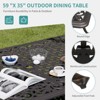 59.06" Outdoor Dining Table, Cast Aluminum Patio Dining Table for 6-8 People, Heavy Duty Garden Furniure for Backyard, Deck, Dark Bronze - 4 of 4
