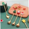 6-Piece Christmas Theme Cartoon Style GOLD Stainless Steel Coffee/Tea/Dessert SPOON Gift Set - 4 of 4